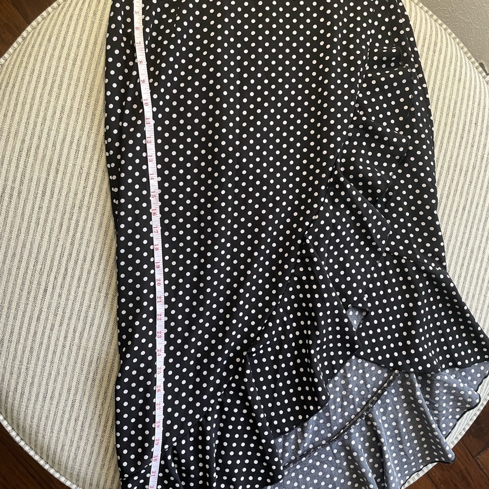 Nasty Gal Black and White Polka Dot Midi Skirt